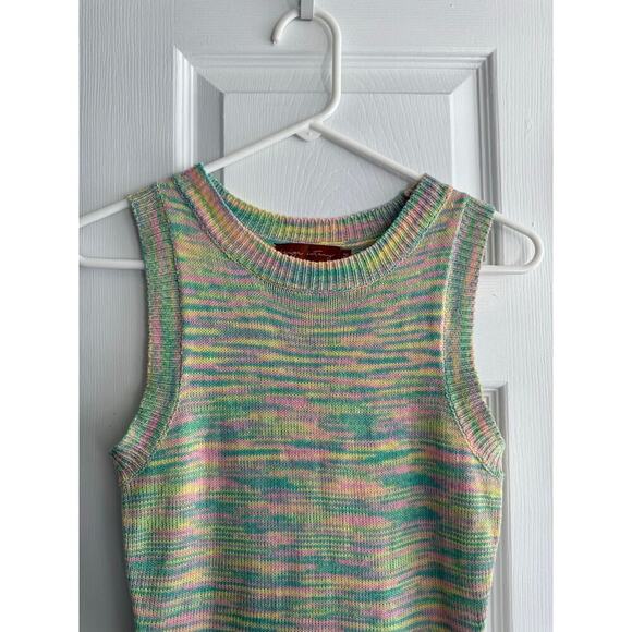 Beige Botany Women’s Crewneck Sleeveless Pastel Marled Sweater Dress size Medium - Picture 3 of 5